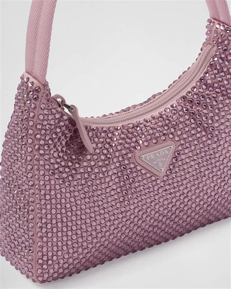 prada pink crystal bag|prada crystal bucket bag.